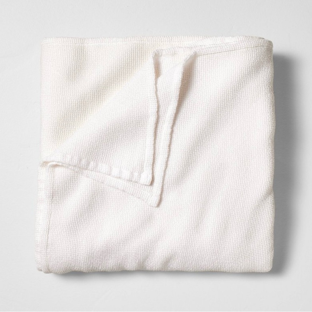 King Micro Waffle Bed Blanket White - Casaluna